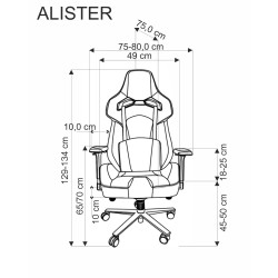 ALISTER fotel gabinetowy popielaty / czarny ALISTER fotel gabinetowy popielaty / czarny