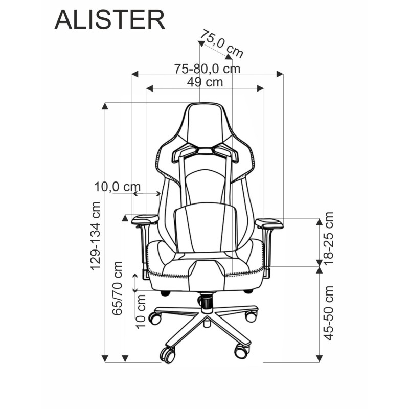 ALISTER fotel gabinetowy popielaty / czarny ALISTER fotel gabinetowy popielaty / czarny