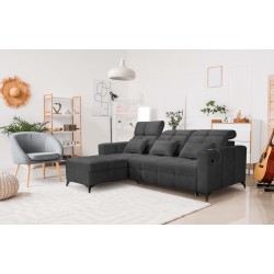 Luxus-Ecksofa Zeni mit Schlaffunktion in Samtstoff, Wave 16 | Ihr Ort für Komfort