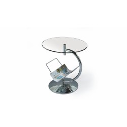 'ALMA Clear Glass Chrome Coffee Table'