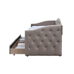 'ALOHA Bed with Drawers in Beige Velvet' 'ALOHA Bed with Drawers in Beige Velvet'
