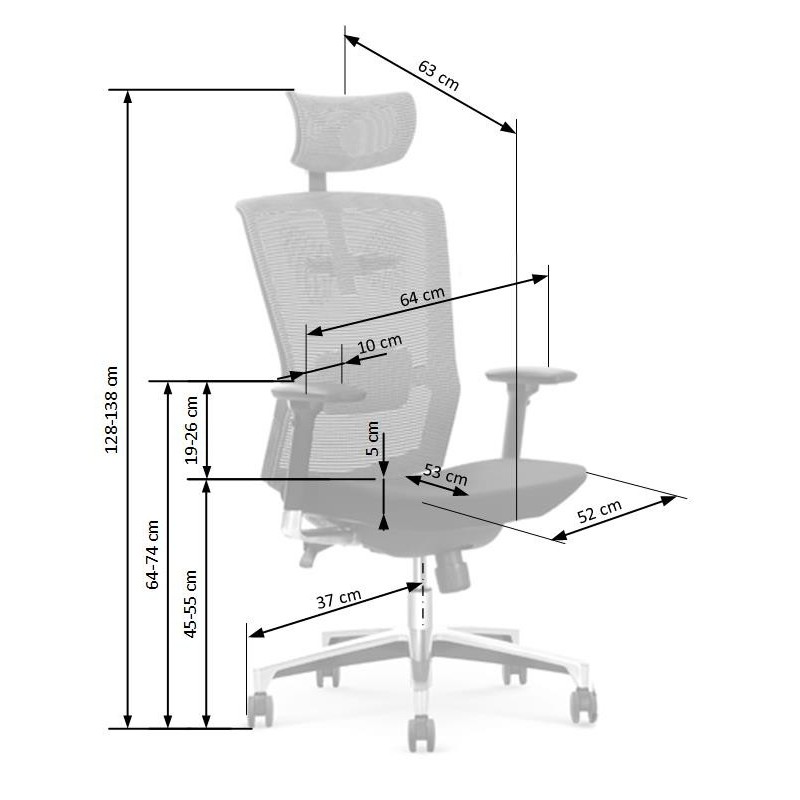 'AMBASSADOR Office Chair in Ash Grey / Black' 'AMBASSADOR Office Chair in Ash Grey / Black'