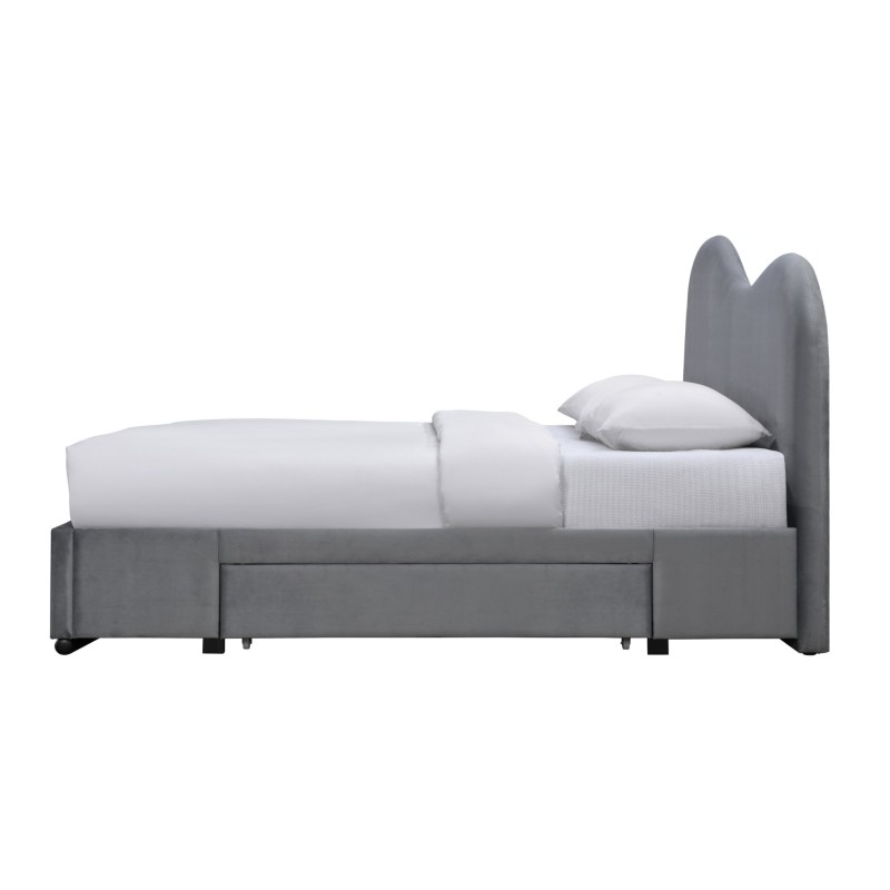 'AMBER 160 Bed with Drawers in Ash Velvet' 'AMBER 160 Bed with Drawers in Ash Velvet'