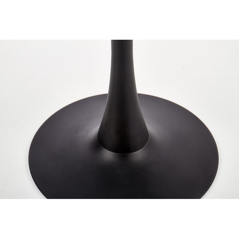 'AMBROSIO Round Table, Glass Top, Black Leg' 'AMBROSIO Round Table, Glass Top, Black Leg'