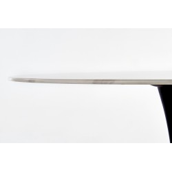 'AMBROSIO Round Table, Glass Top, Black Leg' 'AMBROSIO Round Table, Glass Top, Black Leg'