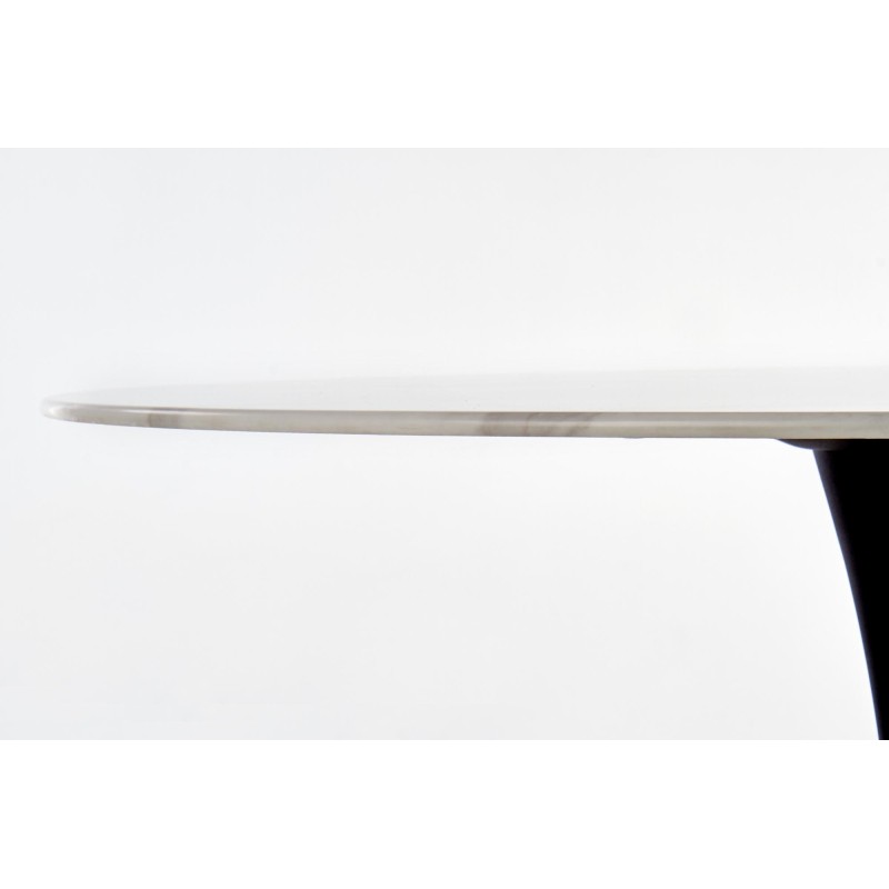 'AMBROSIO Round Table, Glass Top, Black Leg' 'AMBROSIO Round Table, Glass Top, Black Leg'