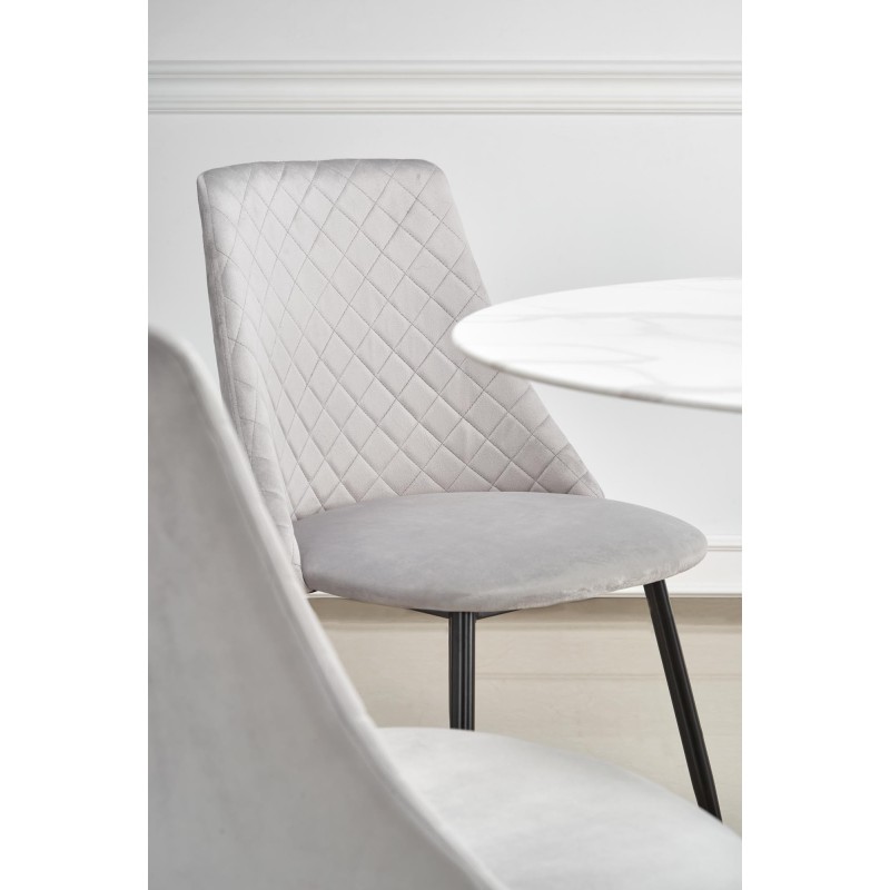'AMBROSIO Round Table, Glass Top, Black Leg' 'AMBROSIO Round Table, Glass Top, Black Leg'