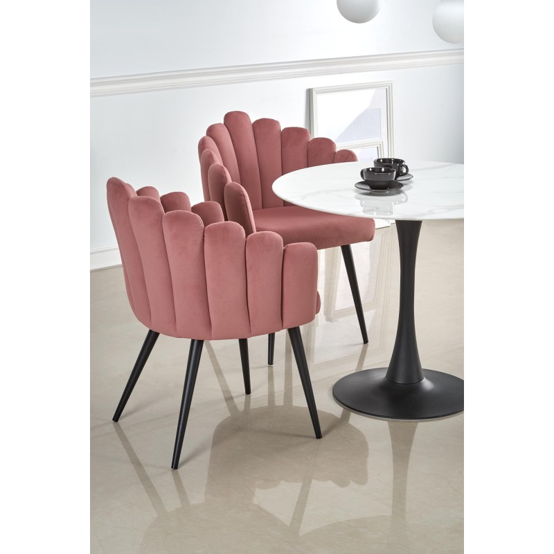'AMBROSIO Round Table, Glass Top, Black Leg' 'AMBROSIO Round Table, Glass Top, Black Leg'
