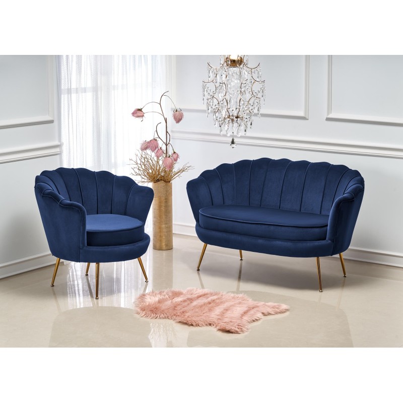 'AMORINITO XL Navy / Gold Relaxation Armchair' 'AMORINITO XL Navy / Gold Relaxation Armchair'