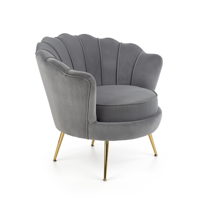'AMORINITO Relaxation Armchair in Ash Grey / Gold' 'AMORINITO Relaxation Armchair in Ash Grey / Gold'