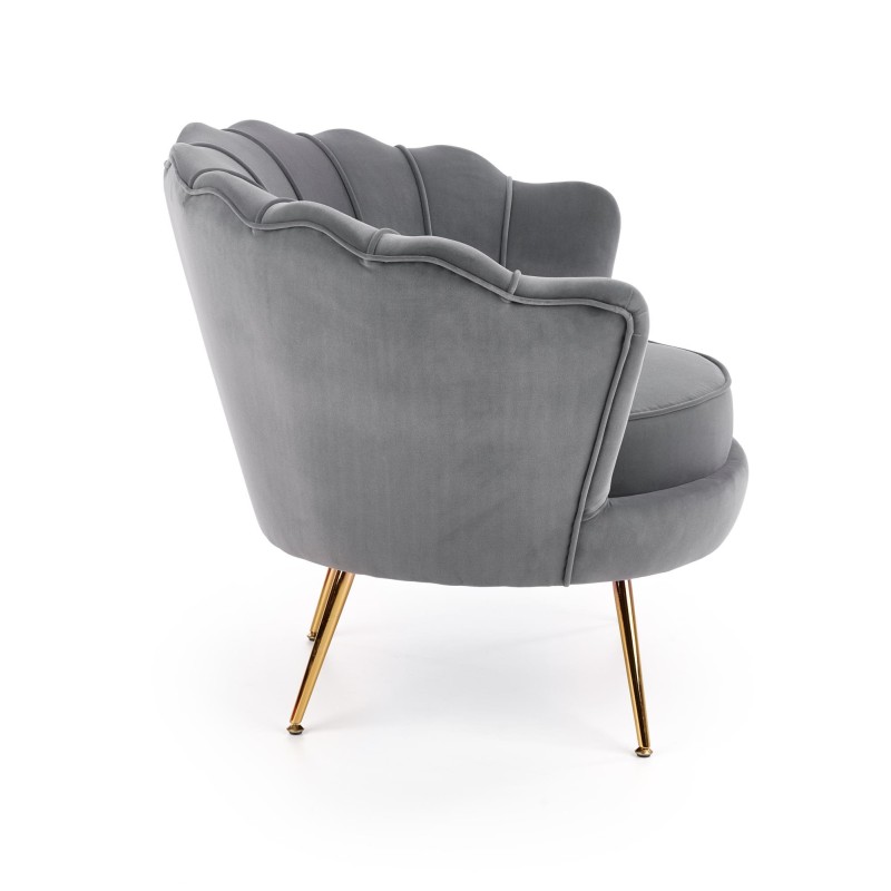 'AMORINITO Relaxation Armchair in Ash Grey / Gold' 'AMORINITO Relaxation Armchair in Ash Grey / Gold'