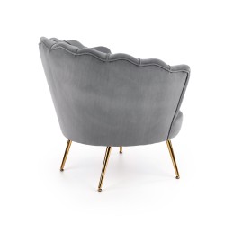 'AMORINITO Relaxation Armchair in Ash Grey / Gold' 'AMORINITO Relaxation Armchair in Ash Grey / Gold'