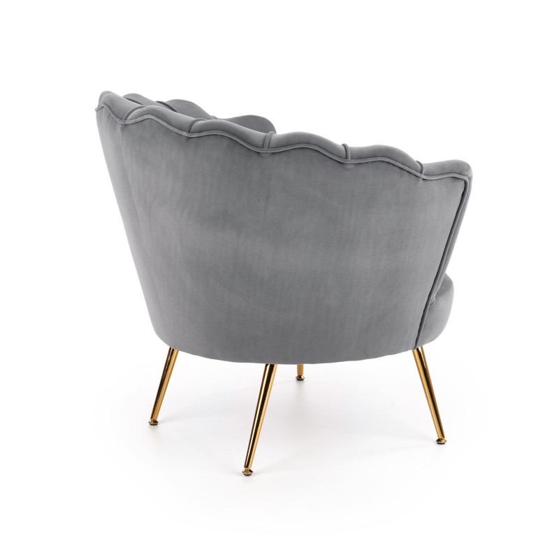 'AMORINITO Relaxation Armchair in Ash Grey / Gold' 'AMORINITO Relaxation Armchair in Ash Grey / Gold'
