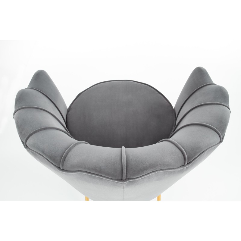 'AMORINITO Relaxation Armchair in Ash Grey / Gold' 'AMORINITO Relaxation Armchair in Ash Grey / Gold'