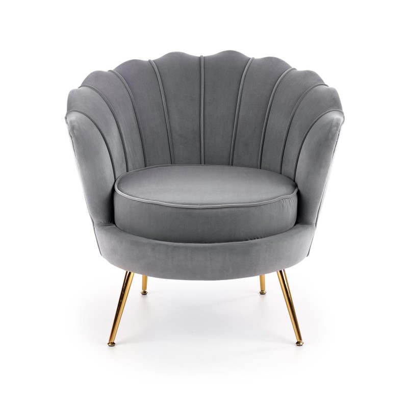 'AMORINITO Relaxation Armchair in Ash Grey / Gold' 'AMORINITO Relaxation Armchair in Ash Grey / Gold'