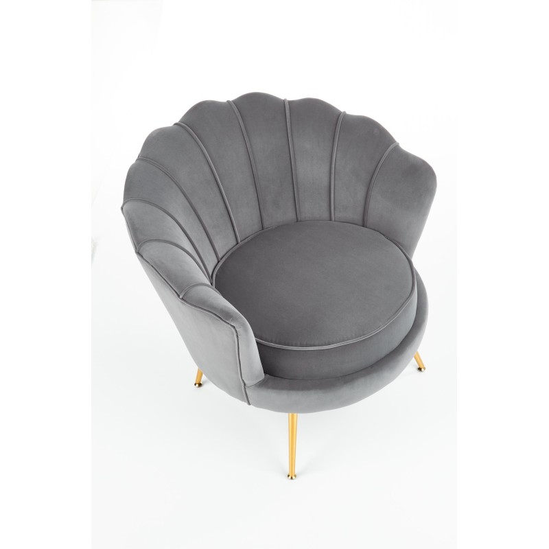 'AMORINITO Relaxation Armchair in Ash Grey / Gold' 'AMORINITO Relaxation Armchair in Ash Grey / Gold'