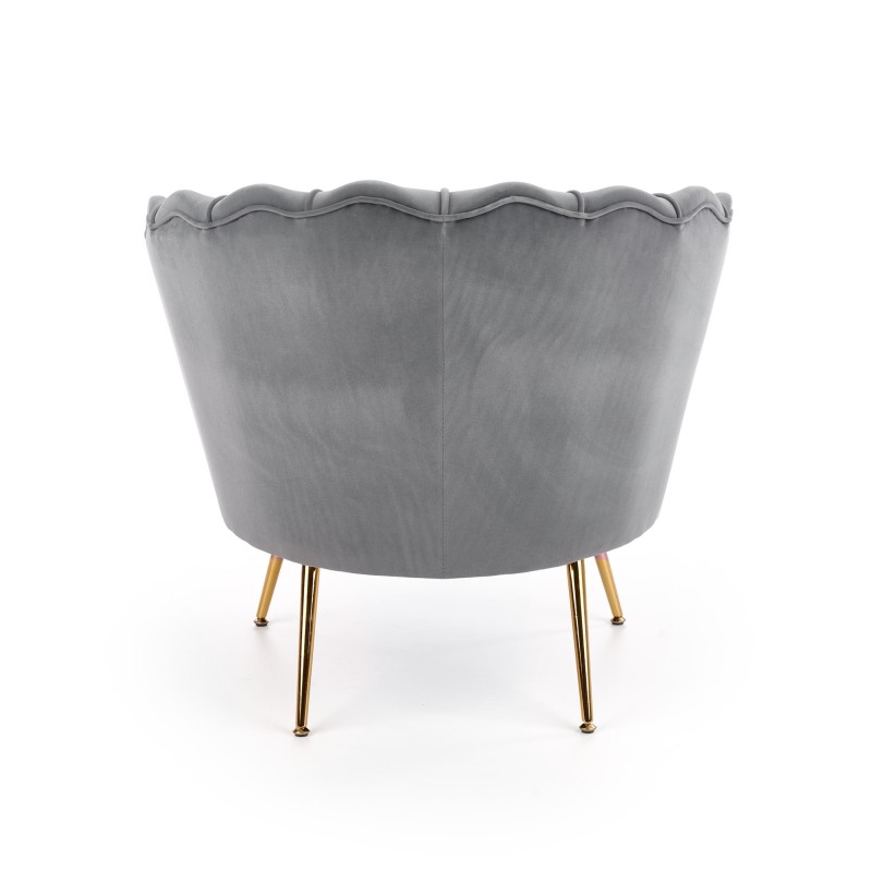 'AMORINITO Relaxation Armchair in Ash Grey / Gold' 'AMORINITO Relaxation Armchair in Ash Grey / Gold'