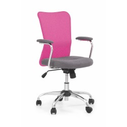 'ANDY Youth Armchair in Ash Grey / Pink'