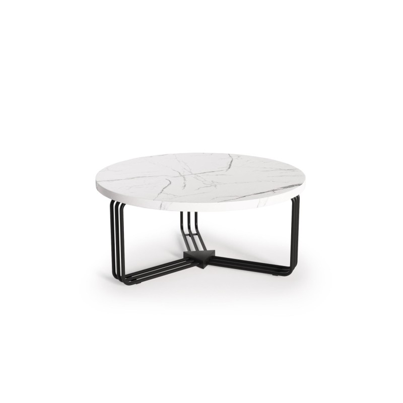 'ANTICA Coffee Table Top - White Marble, Frame - Black' 'ANTICA Coffee Table Top - White Marble, Frame - Black'