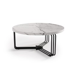 'ANTICA Coffee Table Top - White Marble, Frame - Black' 'ANTICA Coffee Table Top - White Marble, Frame - Black'