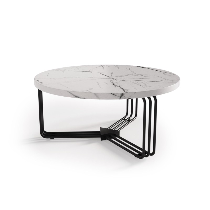 'ANTICA Coffee Table Top - White Marble, Frame - Black' 'ANTICA Coffee Table Top - White Marble, Frame - Black'