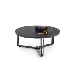 'ANTICA Coffee Table Top - Black Marble, Frame - Black'