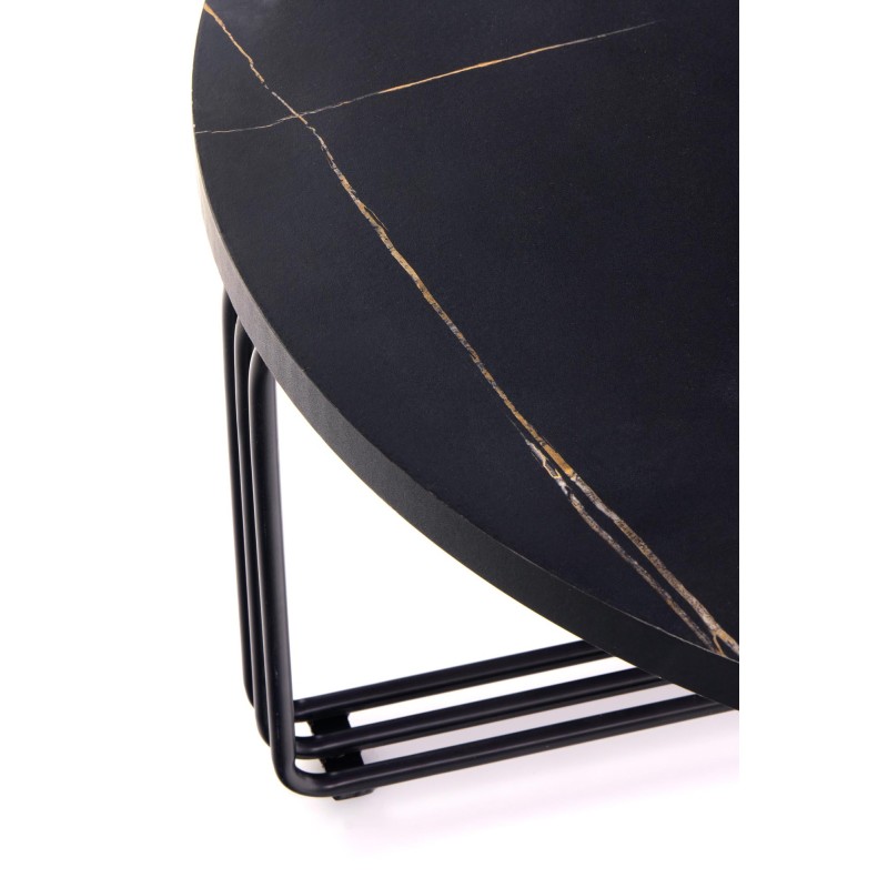 'ANTICA Coffee Table Top - Black Marble, Frame - Black' 'ANTICA Coffee Table Top - Black Marble, Frame - Black'