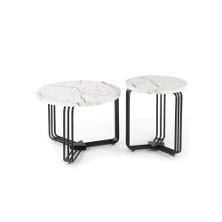 'ANTICA M Coffee Table Top - White Marble, Frame - Black' 'ANTICA M Coffee Table Top - White Marble, Frame - Black'
