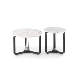 'ANTICA M Coffee Table Top - White Marble, Frame - Black' 'ANTICA M Coffee Table Top - White Marble, Frame - Black'