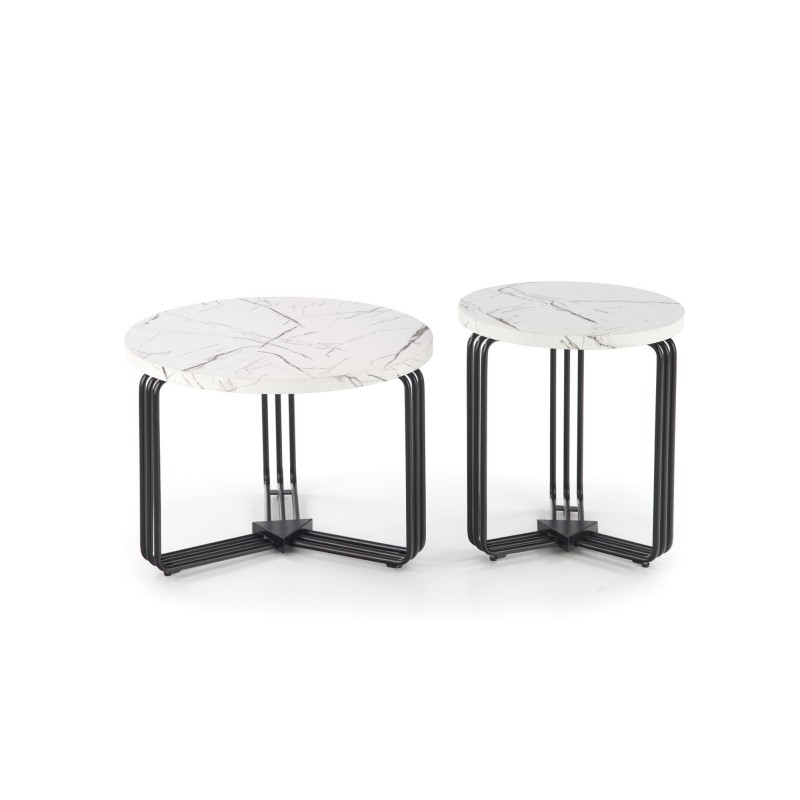 'ANTICA M Coffee Table Top - White Marble, Frame - Black' 'ANTICA M Coffee Table Top - White Marble, Frame - Black'