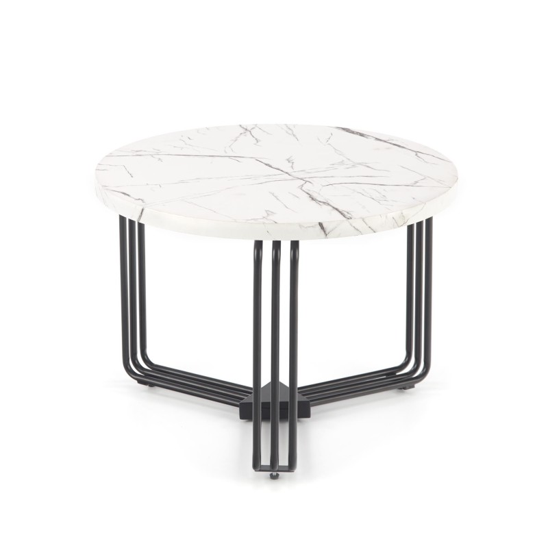 'ANTICA M Coffee Table Top - White Marble, Frame - Black' 'ANTICA M Coffee Table Top - White Marble, Frame - Black'