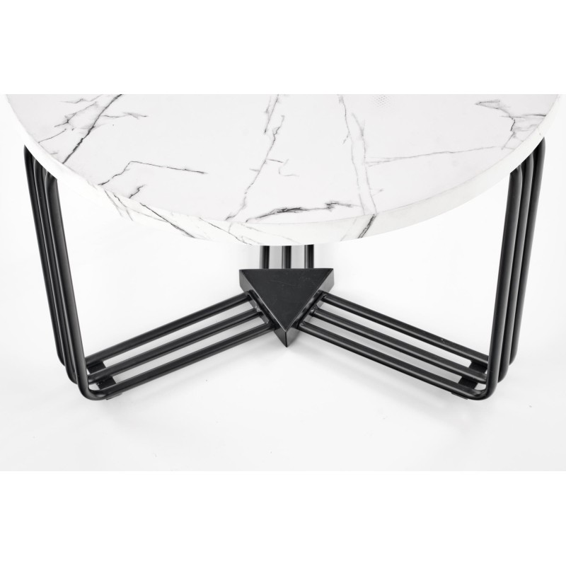 'ANTICA M Coffee Table Top - White Marble, Frame - Black' 'ANTICA M Coffee Table Top - White Marble, Frame - Black'