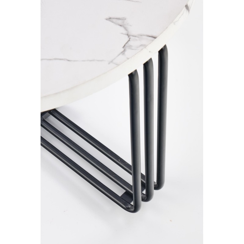 'ANTICA M Coffee Table Top - White Marble, Frame - Black' 'ANTICA M Coffee Table Top - White Marble, Frame - Black'