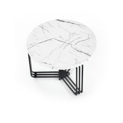 'ANTICA M Coffee Table Top - White Marble, Frame - Black' 'ANTICA M Coffee Table Top - White Marble, Frame - Black'