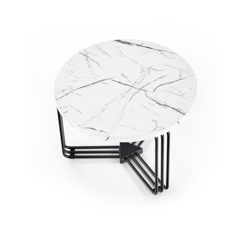 'ANTICA M Coffee Table Top - White Marble, Frame - Black' 'ANTICA M Coffee Table Top - White Marble, Frame - Black'