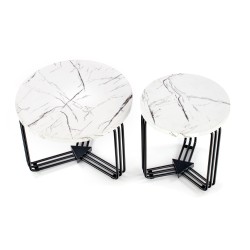 'ANTICA M Coffee Table Top - White Marble, Frame - Black' 'ANTICA M Coffee Table Top - White Marble, Frame - Black'
