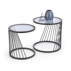 'ANTILLA Set of 2 Benches Black / Smoked'