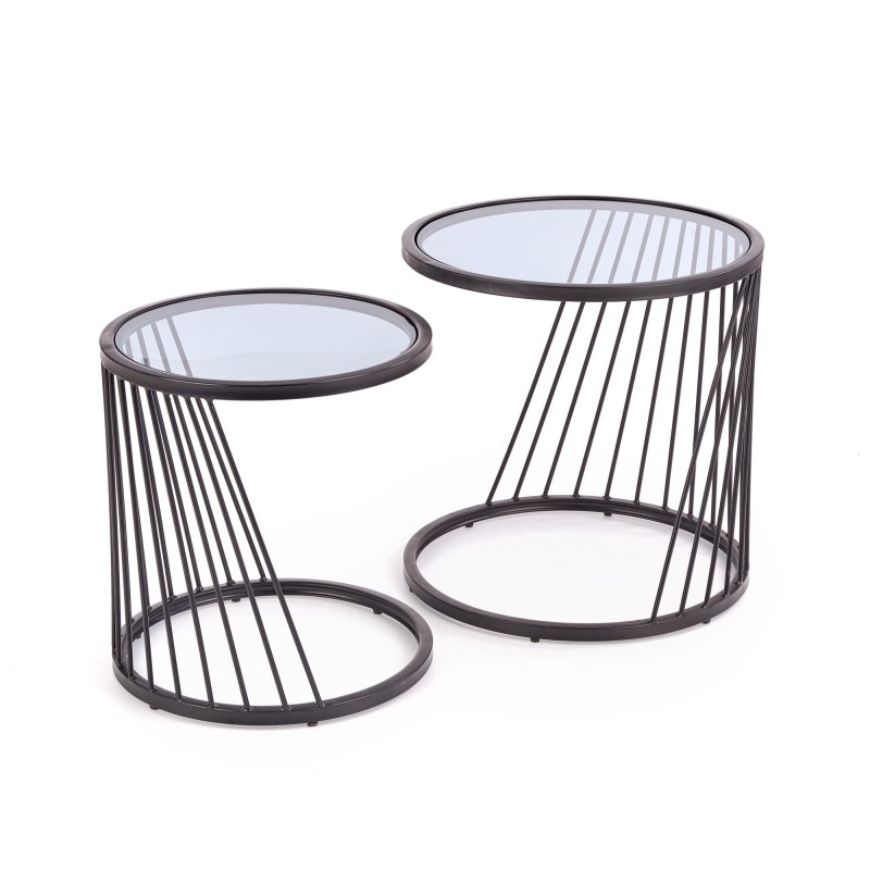 'ANTILLA Set of 2 Benches Black / Smoked' 'ANTILLA Set of 2 Benches Black / Smoked'