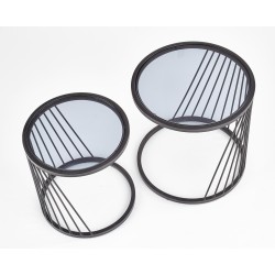 'ANTILLA Set of 2 Benches Black / Smoked' 'ANTILLA Set of 2 Benches Black / Smoked'