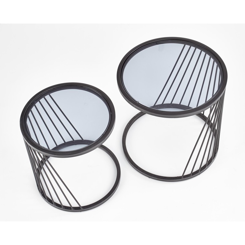 'ANTILLA Set of 2 Benches Black / Smoked' 'ANTILLA Set of 2 Benches Black / Smoked'