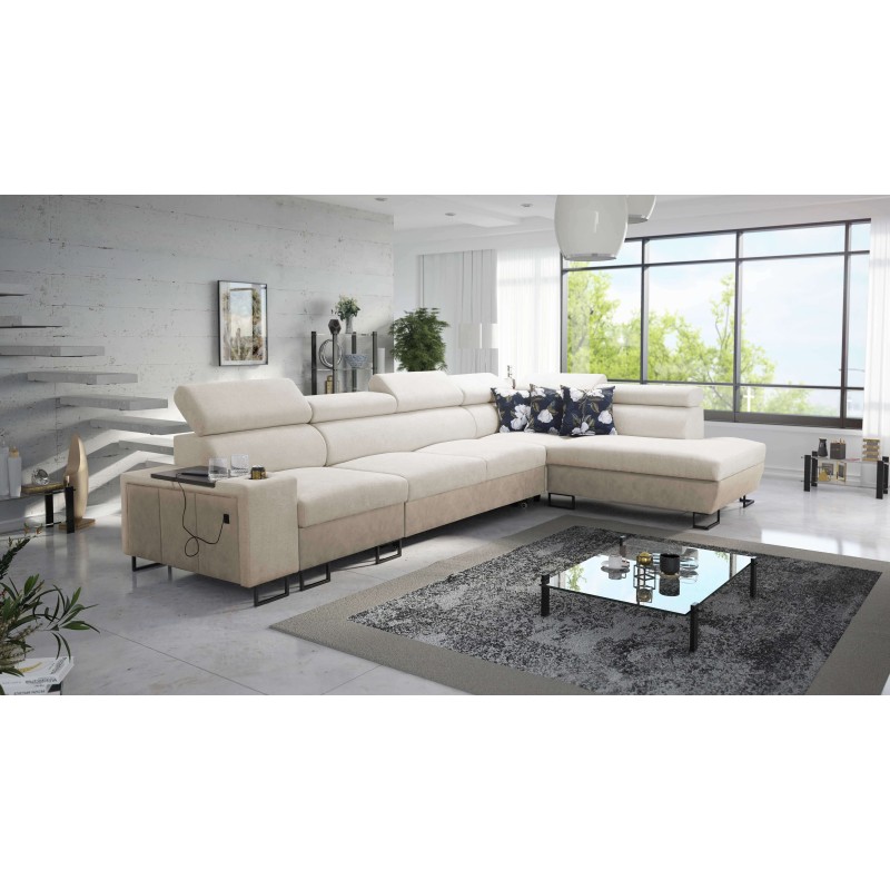 Esquina Prestige XI Maxi con función para dormir y puerto USB | Esquina Tapizada Suave al tacto, Freya 210.02 + Tauro 8203