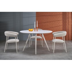 'ARAMIS Table, Top - Terrazzo, Legs - White'