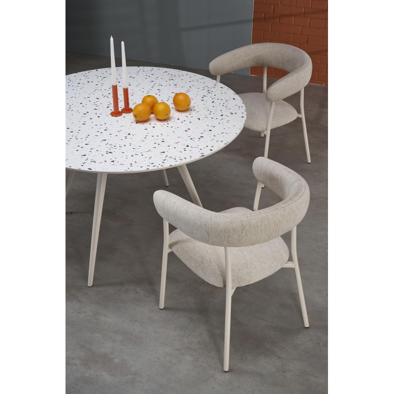 'ARAMIS Table, Top - Terrazzo, Legs - White' 'ARAMIS Table, Top - Terrazzo, Legs - White'