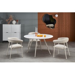 'ARAMIS Table, Top - Terrazzo, Legs - White' 'ARAMIS Table, Top - Terrazzo, Legs - White'