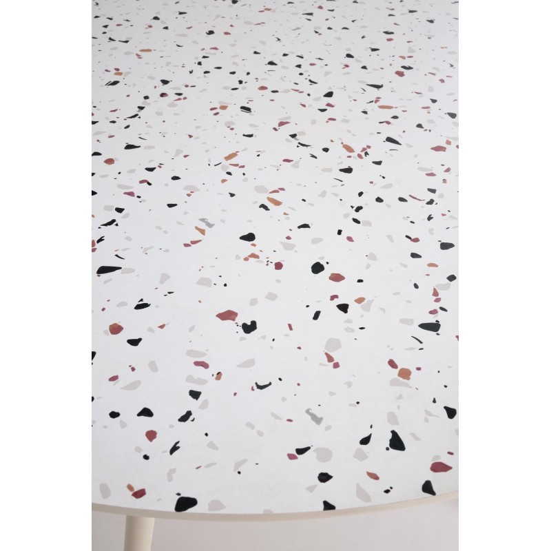 'ARAMIS Table, Top - Terrazzo, Legs - White' 'ARAMIS Table, Top - Terrazzo, Legs - White'