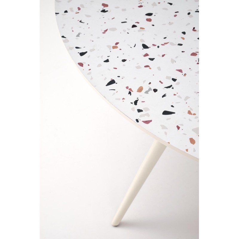 'ARAMIS Table, Top - Terrazzo, Legs - White' 'ARAMIS Table, Top - Terrazzo, Legs - White'