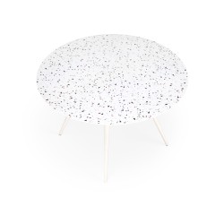 'ARAMIS Table, Top - Terrazzo, Legs - White' 'ARAMIS Table, Top - Terrazzo, Legs - White'