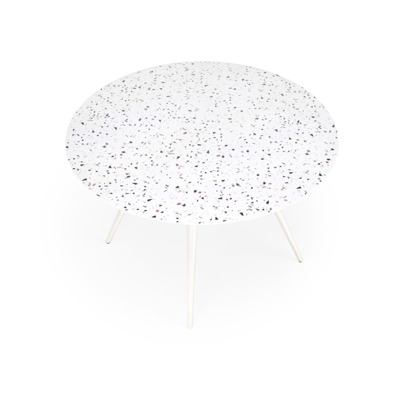 'ARAMIS Table, Top - Terrazzo, Legs - White' 'ARAMIS Table, Top - Terrazzo, Legs - White'