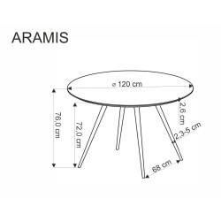 'ARAMIS Table, Top - Terrazzo, Legs - White' 'ARAMIS Table, Top - Terrazzo, Legs - White'