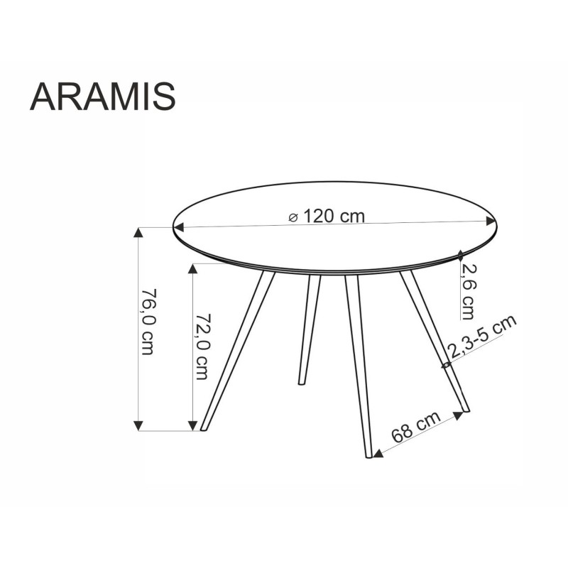 'ARAMIS Table, Top - Terrazzo, Legs - White' 'ARAMIS Table, Top - Terrazzo, Legs - White'